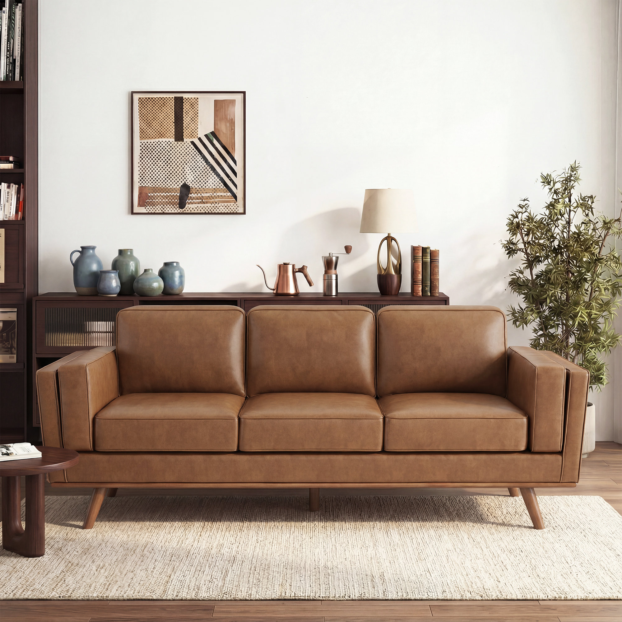 George Oliver Reeves 84'' Vegan Leather Sofa & Reviews | Wayfair